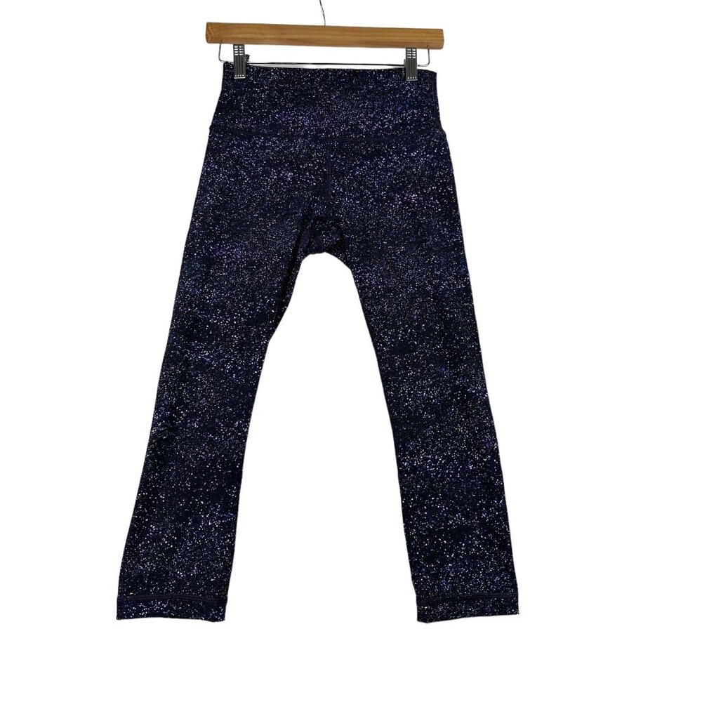 Lululemon Wunder Under Hi Rise Speckled Galaxy Print Crop Leggings size 6
